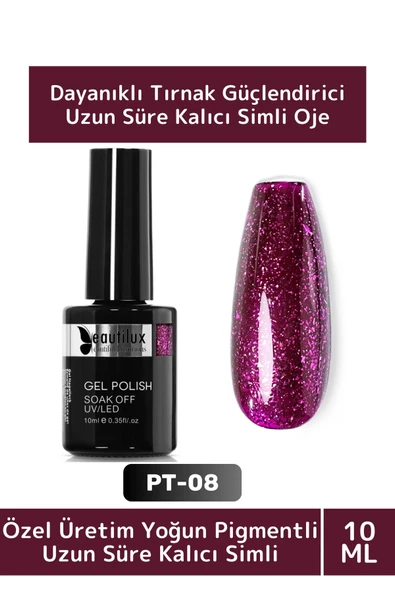 Özel Üretim Yüksek Pigmentli Hızlı Kuruyan Tırnak Güçlendirici 3 Aşamalı Kalıcı Simli Oje 10 Ml ürün görseli 1