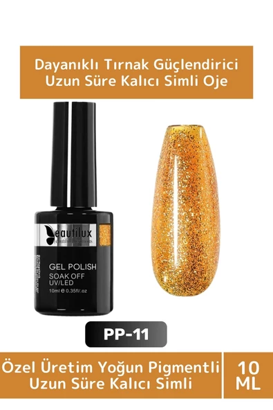 Özel Üretim Yüksek Pigmentli Hızlı Kuruyan Tırnak Güçlendirici 3 Aşamalı Kalıcı Simli Oje 10 Ml ürün görseli 1