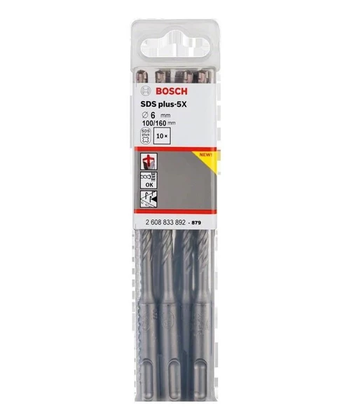 Bosch SDS Plus-5X 6*160 mm 10'lu Paket ürün görseli 1