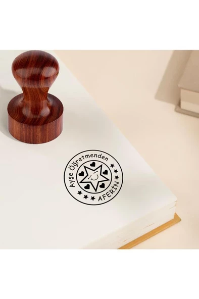 Kişiye Özel Öğretmen Kaşesi Kitap Mührü ve Istampa Set R5814-10 ürün görseli 1