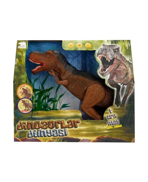 Crazoo Sesli ve Işıklı Büyük Dinozor 61278 Kahverengi ürün görseli 1