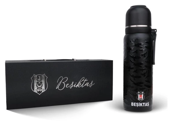 Beşiktaş Çelik Termos Bardaklı Kapak Siyah 650 Ml ürün görseli 1