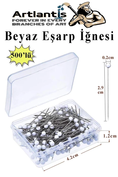 Eşarp İğnesi Beyaz 500 lü 1 Paket Türban İğnesi Başörtüsü Toplu İğne Şal Düğün Nikah Nişan Kına Sünnet Takı İğnesi ürün görseli 1