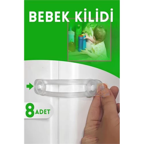 ModaCar 8 Adet Çocuk Dolap ve Çekmece Kilidi ürün görseli 1