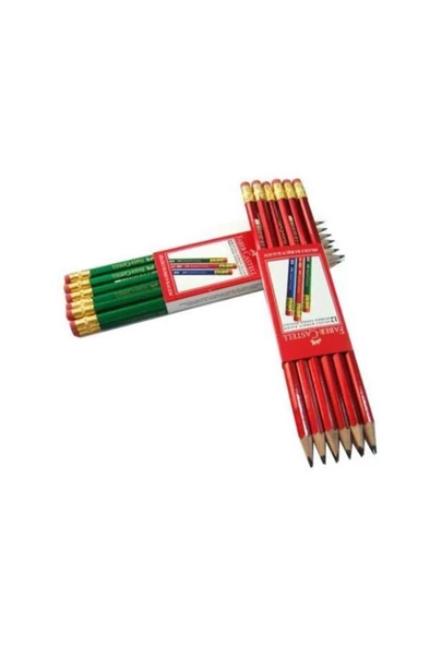 Faber Castell Kurşun Kalem Köşeli Silgili - 12 Adet ürün görseli 1