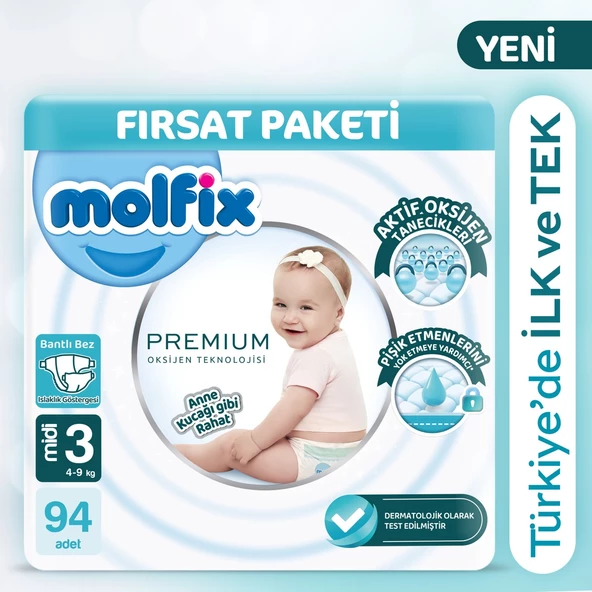 Molfix Premium Ultra Fırsat Paketi 3 Beden 94 Adet ürün görseli 1