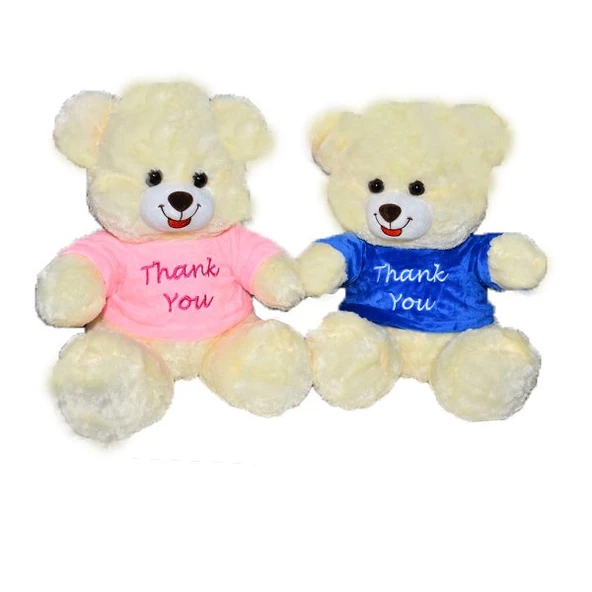 001507 T-Shirtlü Oturan Peluş Ayı 38 cm ürün görseli 1