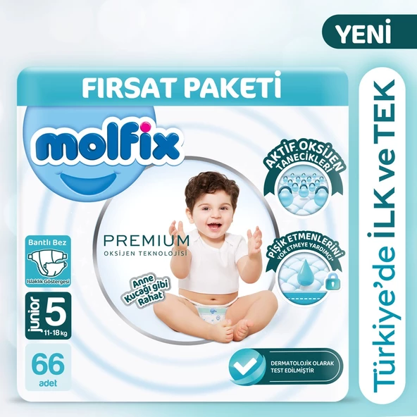 Molfix Premium Ultra Fırsat Paketi 5 Beden 66 Adet ürün görseli 1