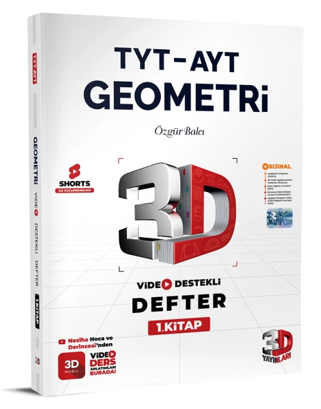 3D Yayınları TYT - AYT Geometri Video Destekli Defter 1. Kitap ürün görseli 1