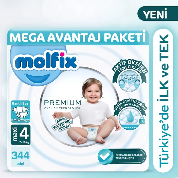 Molfix Premium Mega Avantaj Paketi 4 Beden 344 Aadet ürün görseli 1