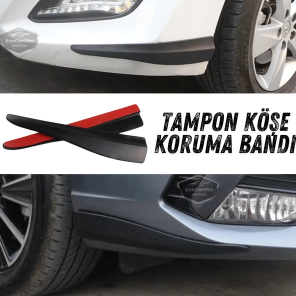 Üniversal Her Araca Uyumlu Esnek Tampon Köşesi Koruma Bandı Tampon Köşe Koruyucu Şerit Yumuşak Bant 2 Parça Siyah 35 cm ürün görseli 1