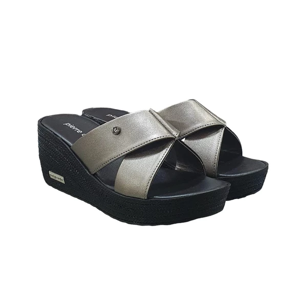 Pierre Cardin Üstü Çapraz Dolgu Topuk Günlük Bayan Terlik ürün görseli 1