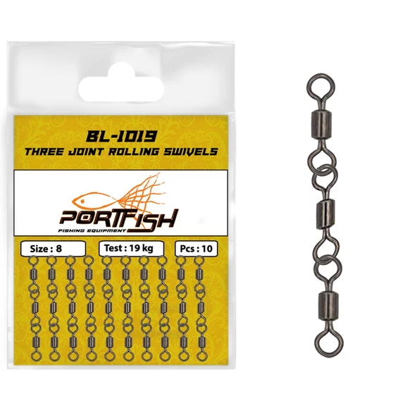 Portfish BL-1019 10 Adet Zincir Fırdöndü (3 Lü)  10 no / 14 kg ürün görseli 1