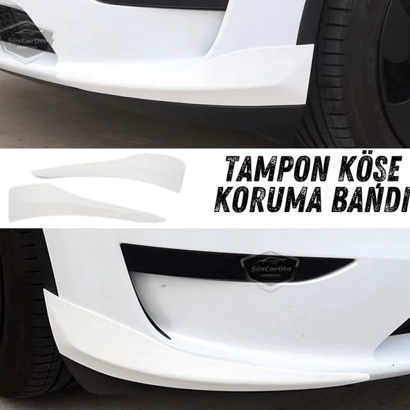 Üniversal Her Araca Uyumlu Esnek Tampon Köşesi Koruma Bandı Tampon Köşe Koruyucu Şerit Yumuşak Bant 2 Parça Beyaz 35 cm ürün görseli 1
