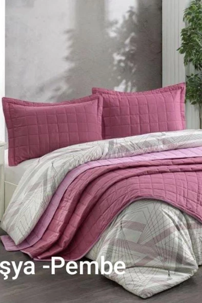 Kristal Casual 7 Parça Çift Taraflı Gelin Seti Fuşya - Pembe ürün görseli 1