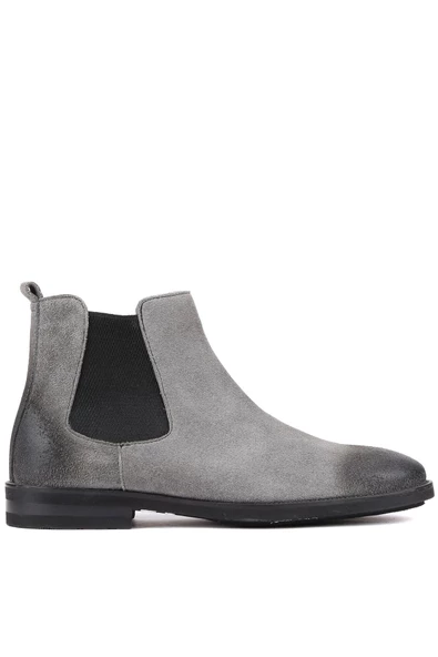 Shoetyle - Gri Süet Deri Erkek Chelsea Bot 250-201 ürün görseli 1