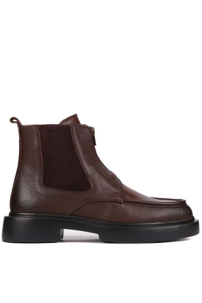 Shoetyle - Kahverengi Deri Fermuarlı Erkek Bot 250-085 ürün görseli 1