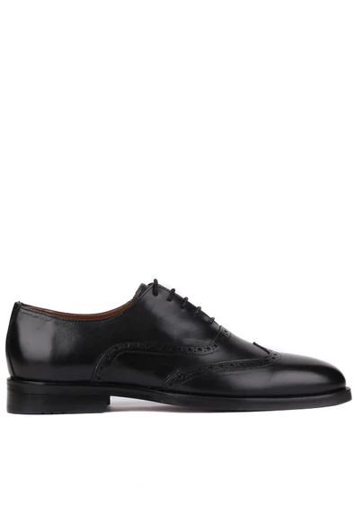 Shoetyle - Siyah Deri Bağcıklı Erkek Klasik Ayakkabı 250-450 ürün görseli 1