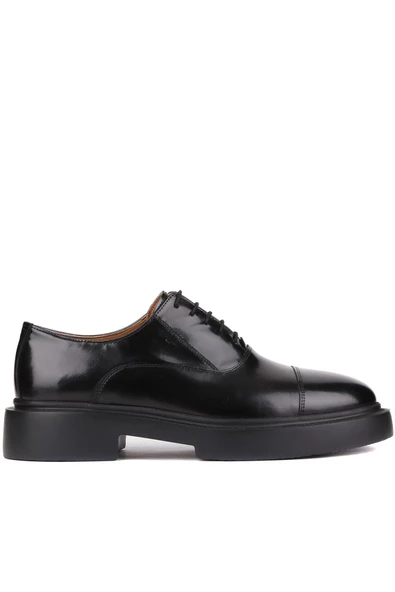 Shoetyle - Siyah Açma Deri Bağcıklı Erkek Klasik Ayakkabı 250-2014 ürün görseli 1