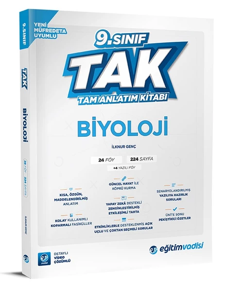 Eğitim Vadisi 2025 9. Sınıf Biyoloji Tak Tam İzleme Kitabı ürün görseli 1