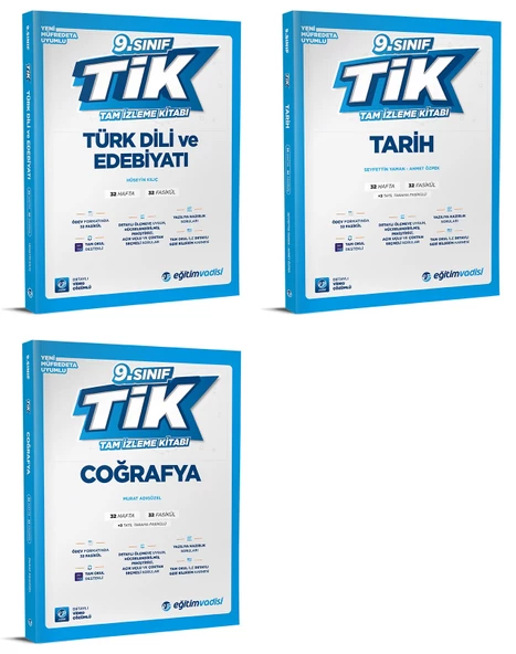 Eğitim Vadisi 2025 9. Sınıf Edebiyat + Tarih + Coğrafya Tam İzleme Kitabı Seti 3 Kitap ürün görseli 1