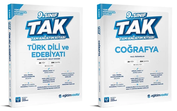 Eğitim Vadisi 2025 9. Sınıf Edebiyat + Coğrafya Tak Tam Anlatım Seti 2 Kitap ürün görseli 1