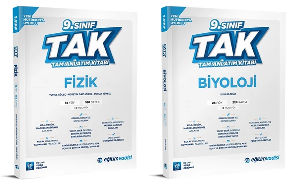 Eğitim Vadisi 2025 9. Sınıf Fizik + Biyoloji Tak Tam Anlatım Seti 2 Kitap ürün görseli 1
