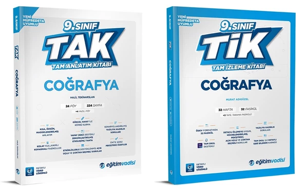Eğitim Vadisi 2025 9. Sınıf Coğrafya Tak Tam Anlatım + Tam İzleme Seti 2 Kitap ürün görseli 1