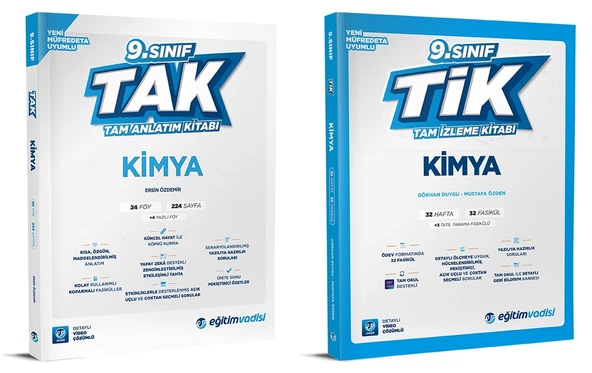 Eğitim Vadisi 2025 9. Sınıf Kimya Tak Tam Anlatım + Tam İzleme Seti 2 Kitap ürün görseli 1
