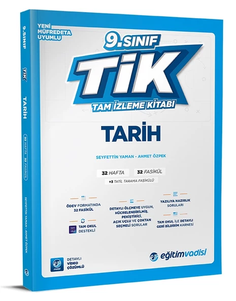 Eğitim Vadisi 2025 9. Sınıf Tarih Tik Tam İzleme Kitabı ürün görseli 1