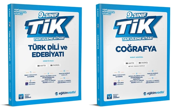 Eğitim Vadisi 2025 9. Sınıf Edebiyat + Coğrafya Tam İzleme Kitabı Seti 2 Kitap ürün görseli 1