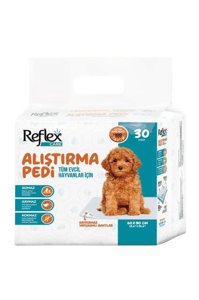 Reflex Köpek Çiş Pedi 60*90cm Yapışkan Bantlı Sızmaz Kaymaz Kokmaz 30 Adet ürün görseli 1