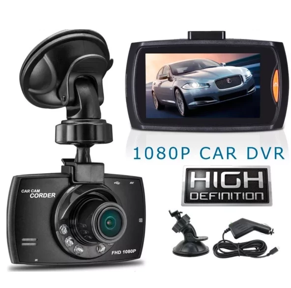 1080P FHD Araba Kamerası, 6 Adet Dolgu Işığı, 2.7 İnç Ekran Araç Kameraları, Yerçekimi Sensörü Desteği, Çarpışma Sensörü, Hareket Algılama ürün görseli 1