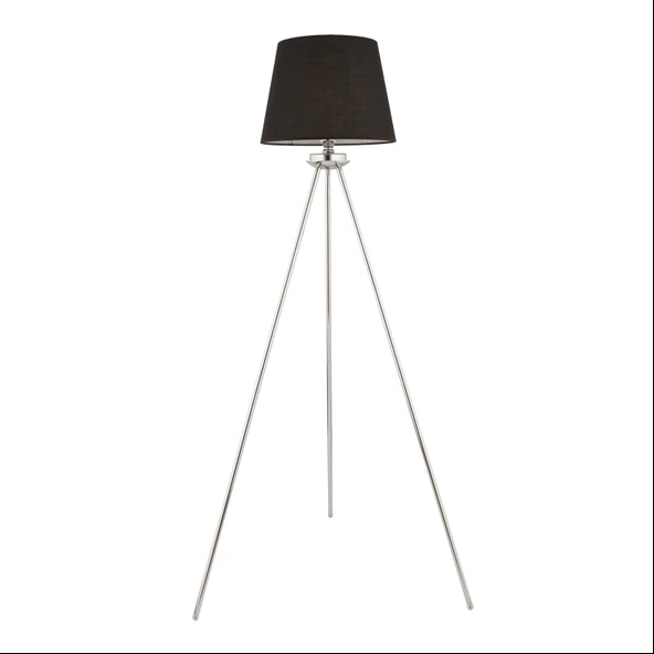 Epona Siyah Şapkalı Krom Modern Dekoratif Salon Lambader ürün görseli 1