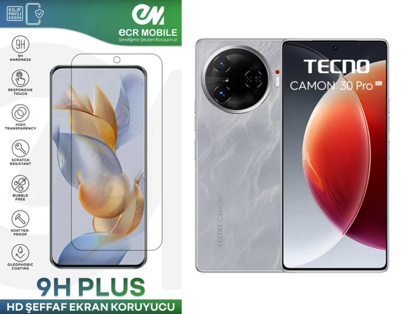 Tecno Camon 30 Pro 5G Ekran Koruyucu Esnek Nano Cam Tam Uyumlu Şeffaf ürün görseli 1