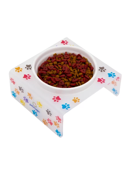 Petmagic Akrilik Beyaz Seramik Tekli Evcil Hayvan Kedi ve Mini Irk Köpek Mama Kabı-Mat Pati ürün görseli 1