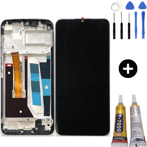 Realme C15 Uyumlu Çıtalı A Kalite Lcd Ekran Dokunmatik + Montaj Seti ürün görseli 1