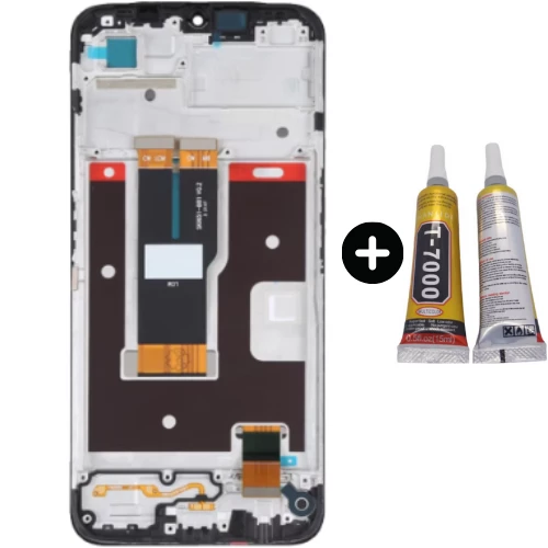 Realme C31 Uyumlu Çıtalı Servis Lcd Ekran Dokunmatik + B7000 ürün görseli 1