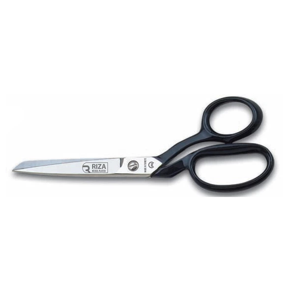 Rıza A4115-7 Tekstil / Yatık Regula Makası Makası No: 7 inç / 17,78 cm - Nikel Kaplama, Siyah Saplı ürün görseli 1
