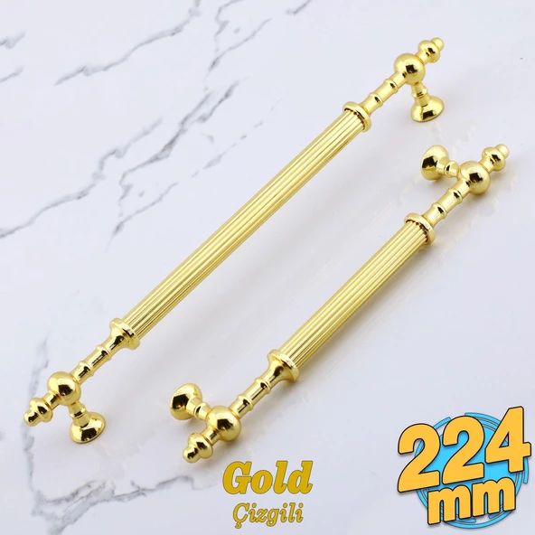 Kader Gold Metal Kulp 224 mm- 22.4 cm Mobilya Çekmece Mutfak Dolabı Dolap Kulpları Kulbu Kulpu Altın ürün görseli 1