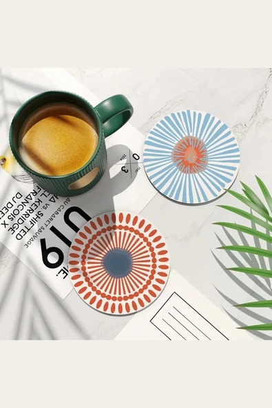 Valerine Life Yıkanabilir Kaymaz Ofis Çay ve Kahve Fincan Bardak Altlığı 10x10cm 6 Adet Model No.502 ürün görseli 1