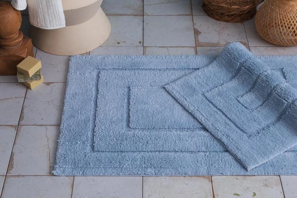 APRİCİTAS 2 Lİ BANYO PASPASI FRAME MAVI ürün görseli 1