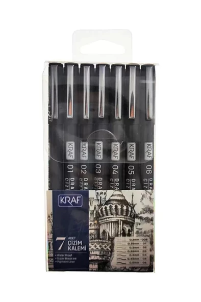 KRAF Drawing System Çizim Kalemi 7’li ürün görseli 1