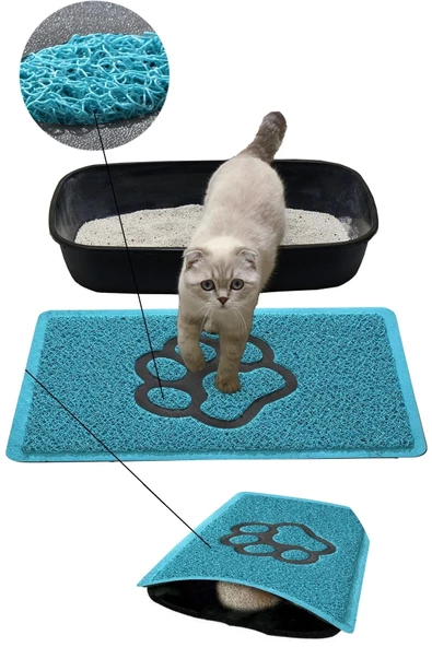 MatGo Pati Kedi Kumu Matı Çift Katlı Sıvı Geçirmez Kaymaz Elekli Yıkanabilir Kedi Tuvaleti Paspası 40x60cm ürün görseli 1