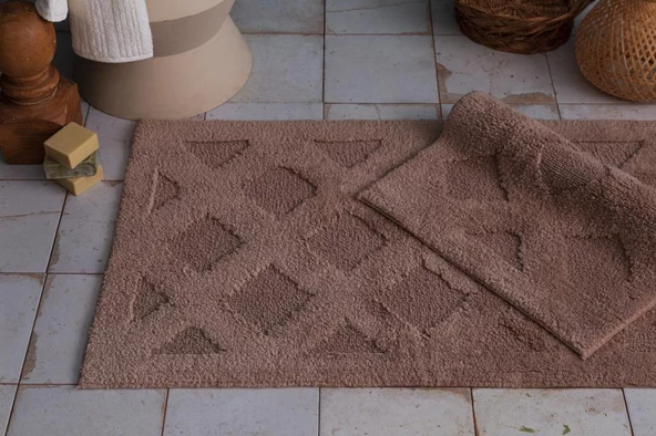 APRİCİTAS 2 Lİ BANYO PASPASI DIAMOND BEJ ürün görseli 1