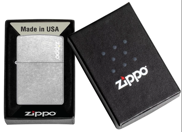 Zippo Regular Street Chrome Dik Logo Çakmak - Resim 2