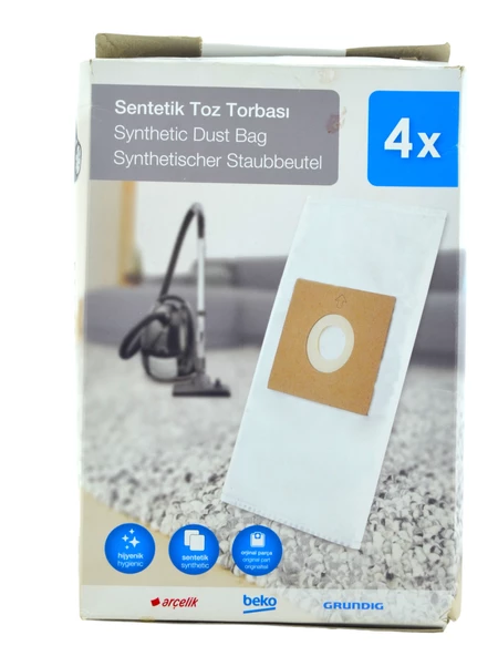 Arçelik - Beko Elektrikli Süpürge Sentetik Toz Torbası Orjinal  5 ADET ürün görseli 1