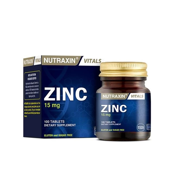Nutraxin Zinc Sulphate 15mg 100 Tablet ürün görseli 1