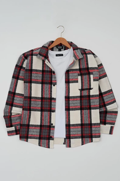 Flanel Boxy Siyah Çizgili Gömlek ürün görseli 1