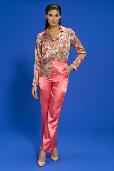 6'lı Kaplan Desen Nar Çiceği Pijama Takımı - Resim 7